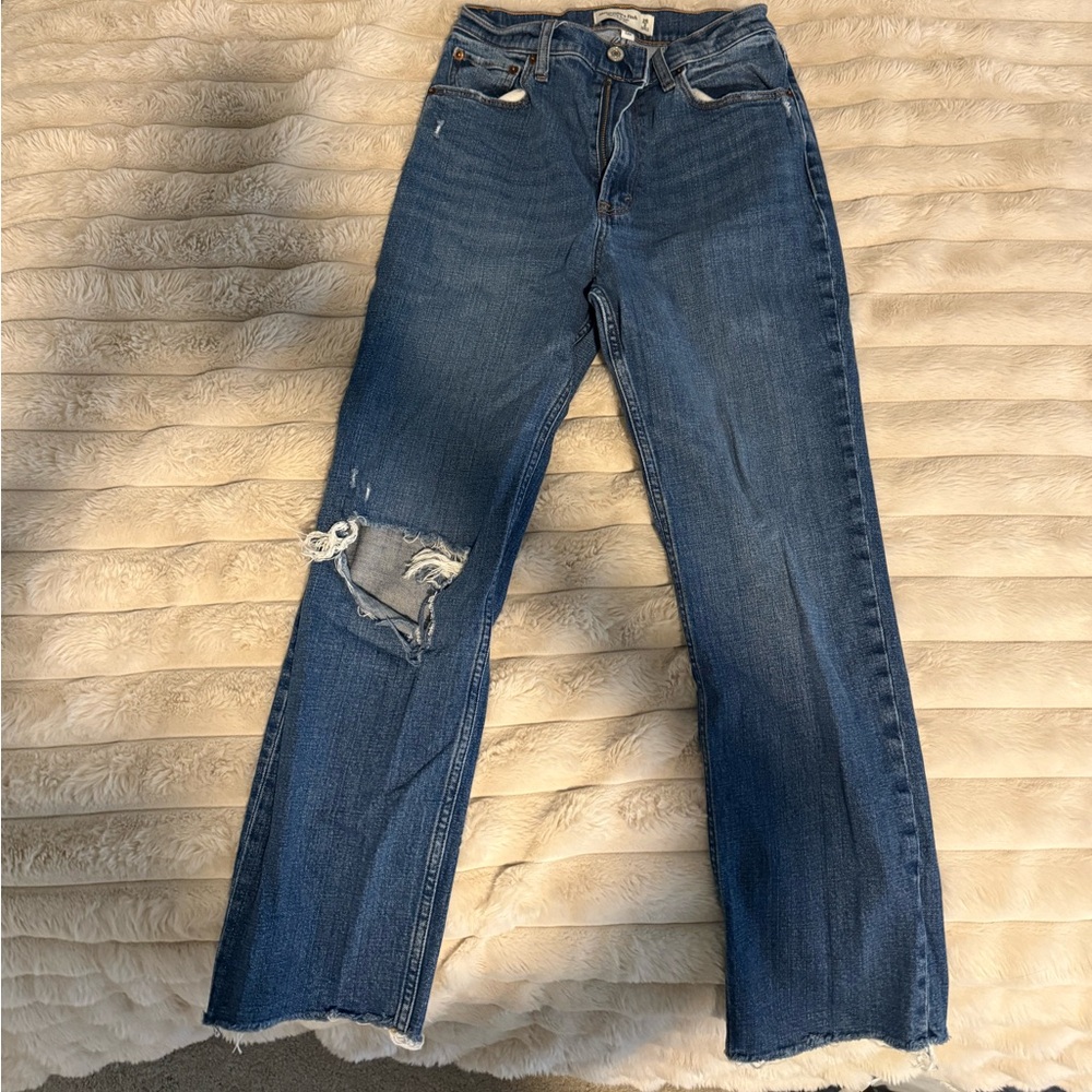 Abercrombie & Fitch Curve Love Ultra High Rise Ankle Straight